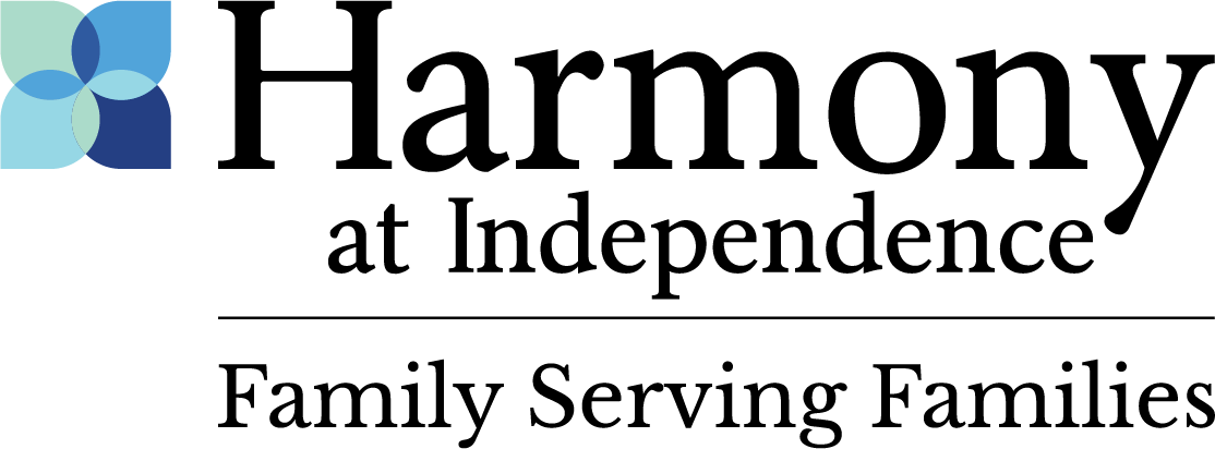 Abstract blue and teal overlapping petal logo