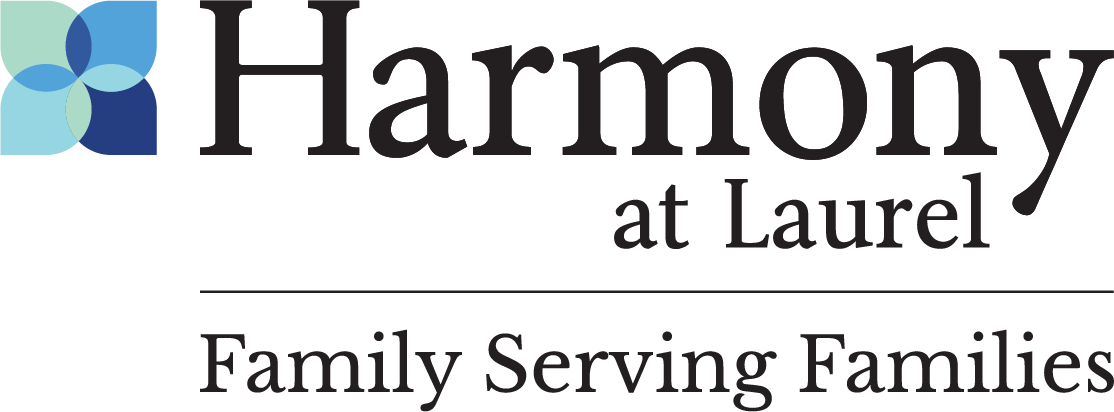 Abstract blue petal logo on dark background