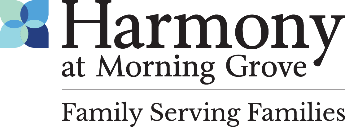 Abstract blue and green overlapping petal logo